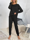 Round Neck Top and Drawstring Pants Lounge Set king-general-store-5710.myshopify.com