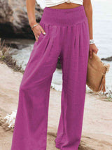 Full Size Smocked Waist Wide Leg Pants king-general-store-5710.myshopify.com