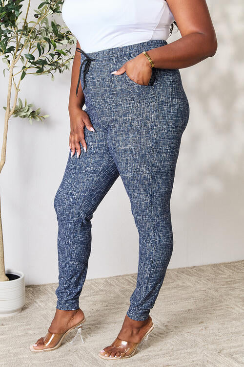 LOVEIT Heathered Drawstring Leggings with Pockets king-general-store-5710.myshopify.com