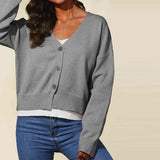 Dropped Shoulder Half Button Cardigan king-general-store-5710.myshopify.com