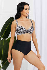 Marina West Swim Take A Dip Twist High-Rise Bikini in Leopard king-general-store-5710.myshopify.com