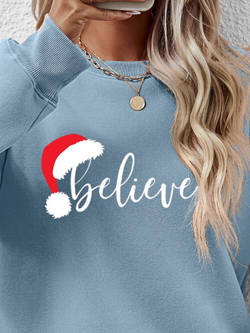 BELIEVE Graphic Long Sleeve Sweatshirt king-general-store-5710.myshopify.com