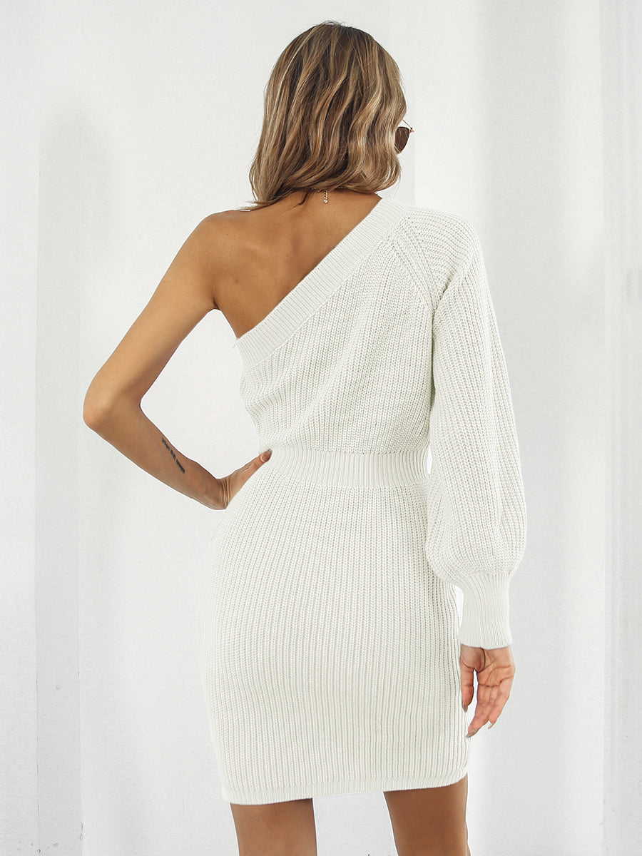 One-Shoulder Mini Sweater Dress king-general-store-5710.myshopify.com