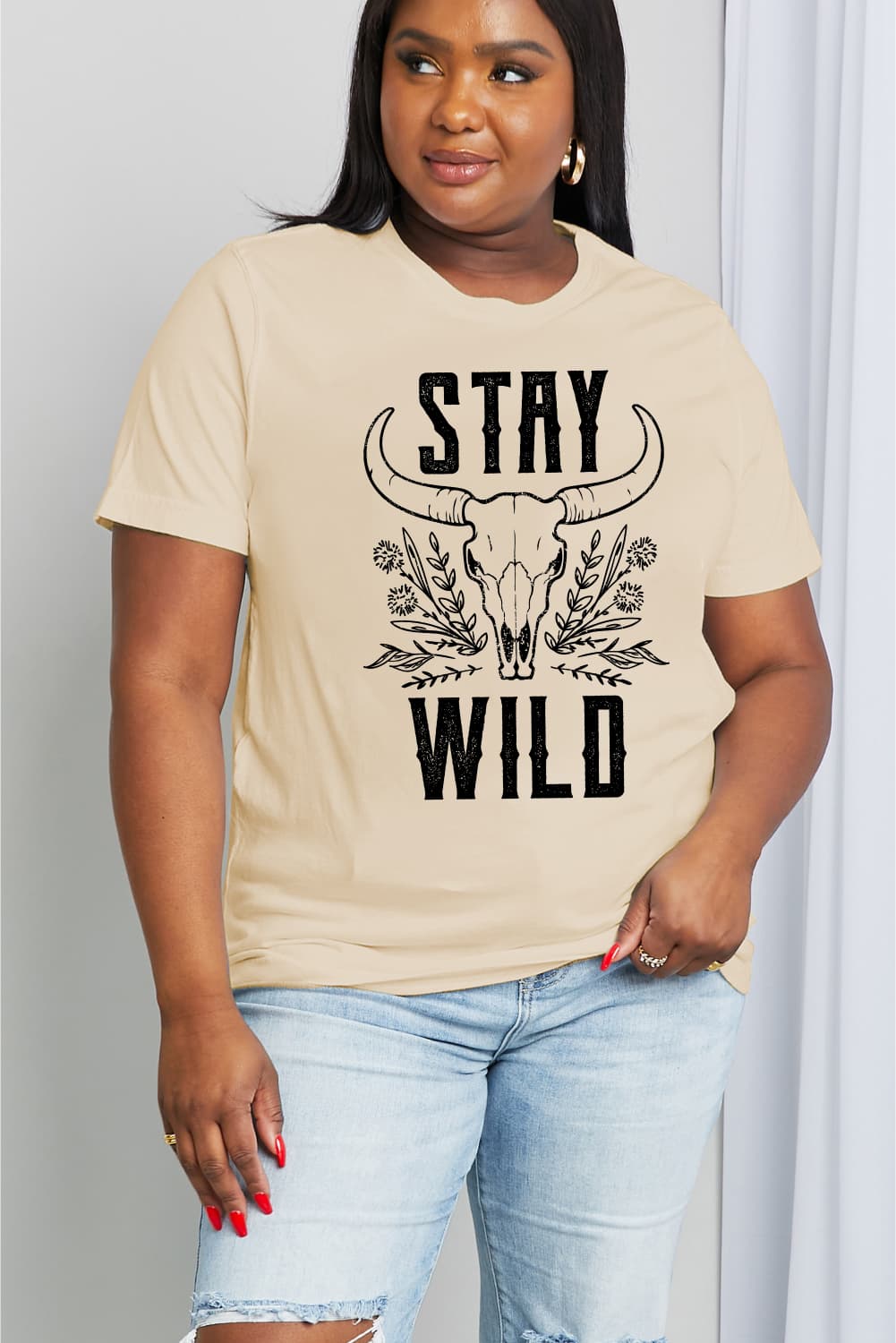 Simply Love Full Size STAY WILD Graphic Cotton Tee king-general-store-5710.myshopify.com