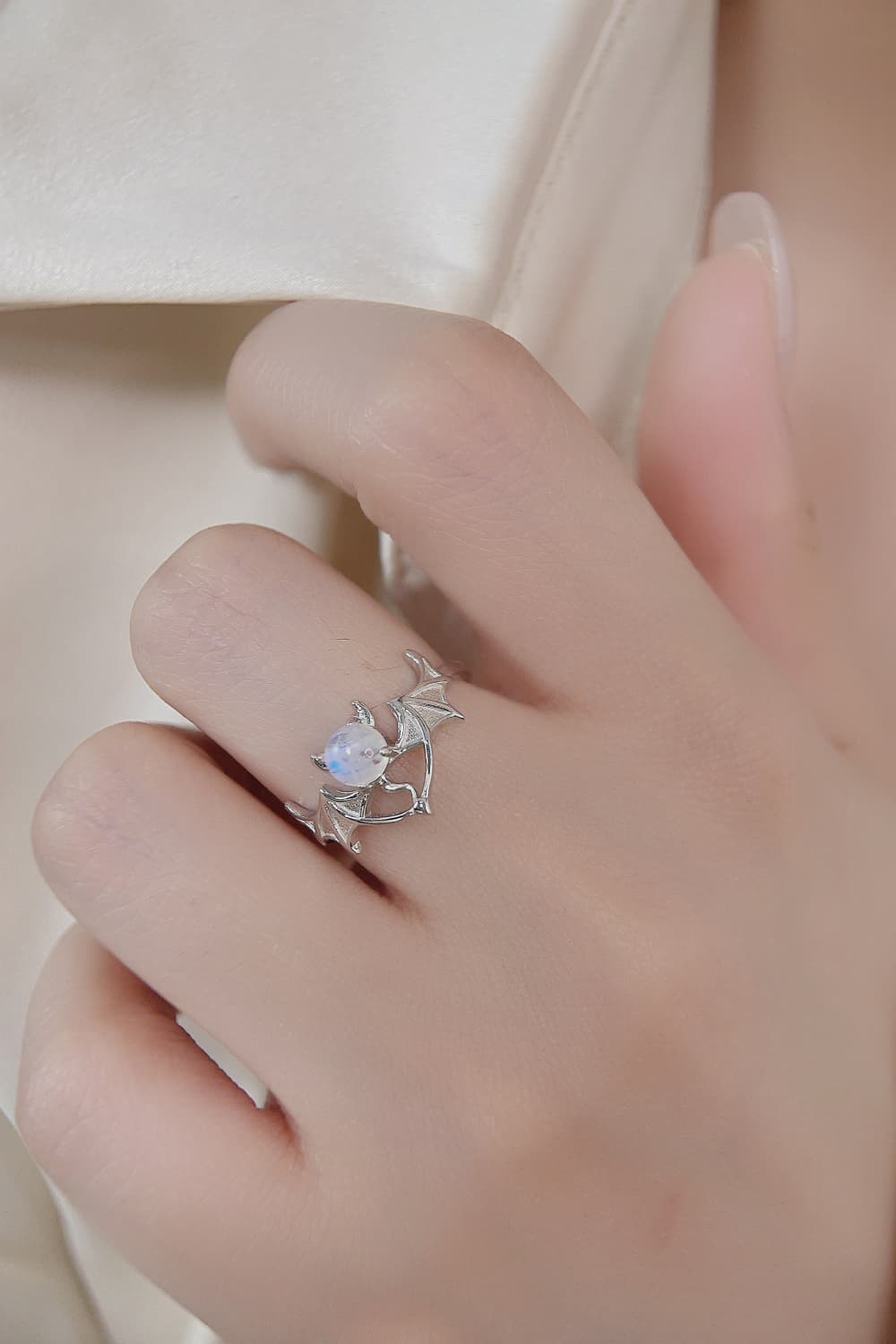 Moonstone Bat 925 Sterling Silver Ring king-general-store-5710.myshopify.com