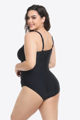 Plus Size Sleeveless Plunge One-Piece Swimsuit king-general-store-5710.myshopify.com