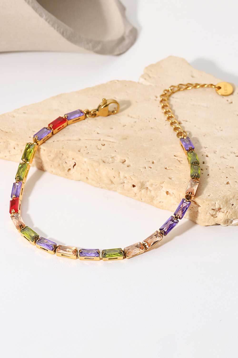 18K Gold Plated Multicolored Cubic Zirconia Bracelet king-general-store-5710.myshopify.com