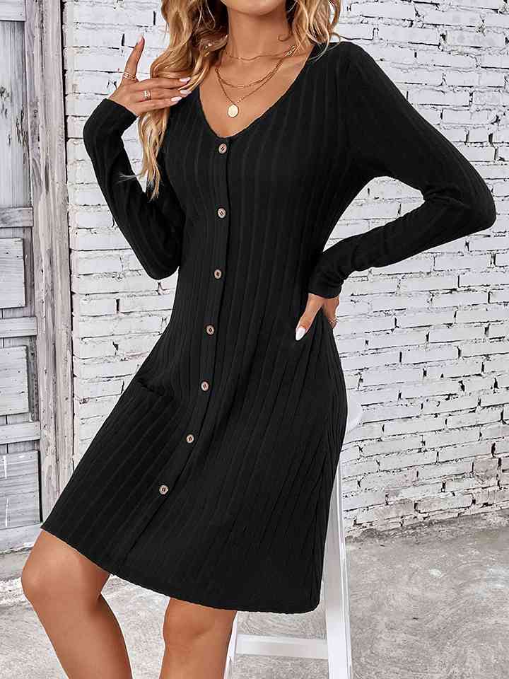 V-Neck Long Sleeve Mini Dress king-general-store-5710.myshopify.com