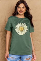 Simply Love Full Size FLOWER Graphic Cotton Tee king-general-store-5710.myshopify.com