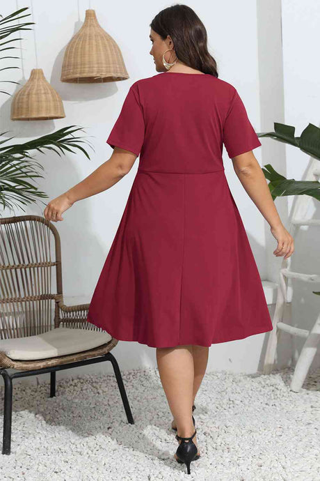 Plus Size Round Neck Openwork Dress king-general-store-5710.myshopify.com