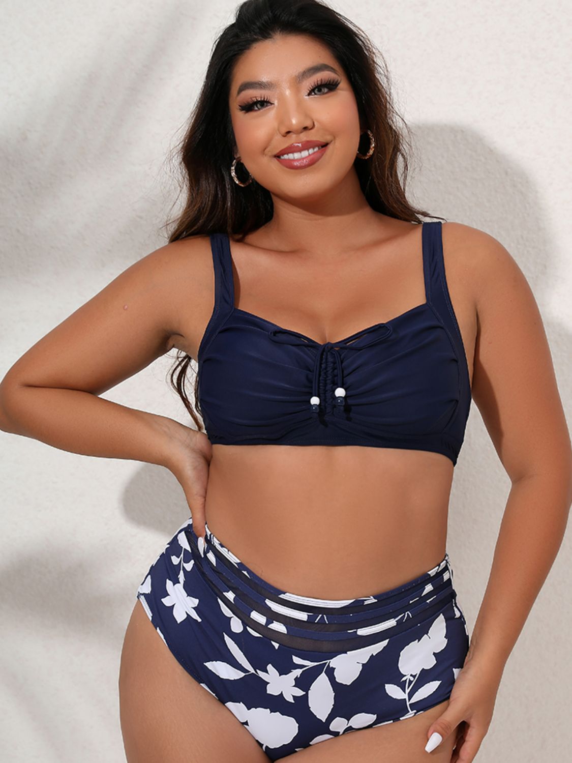 Plus Size Printed Gathered Detail Bikini Set king-general-store-5710.myshopify.com