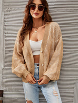 Heathered Lantern Sleeve Cardigan king-general-store-5710.myshopify.com