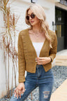 Open Front Cuffed Cropped Cardigan king-general-store-5710.myshopify.com