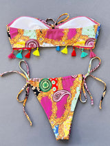 Printed Tied Strapless Bikini Set king-general-store-5710.myshopify.com