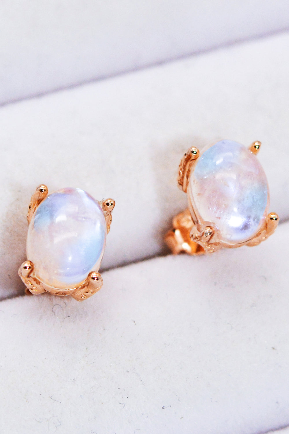 Natural Moonstone 4-Prong Stud Earrings king-general-store-5710.myshopify.com