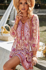 Floral Tied Balloon Sleeve Mini Dress king-general-store-5710.myshopify.com