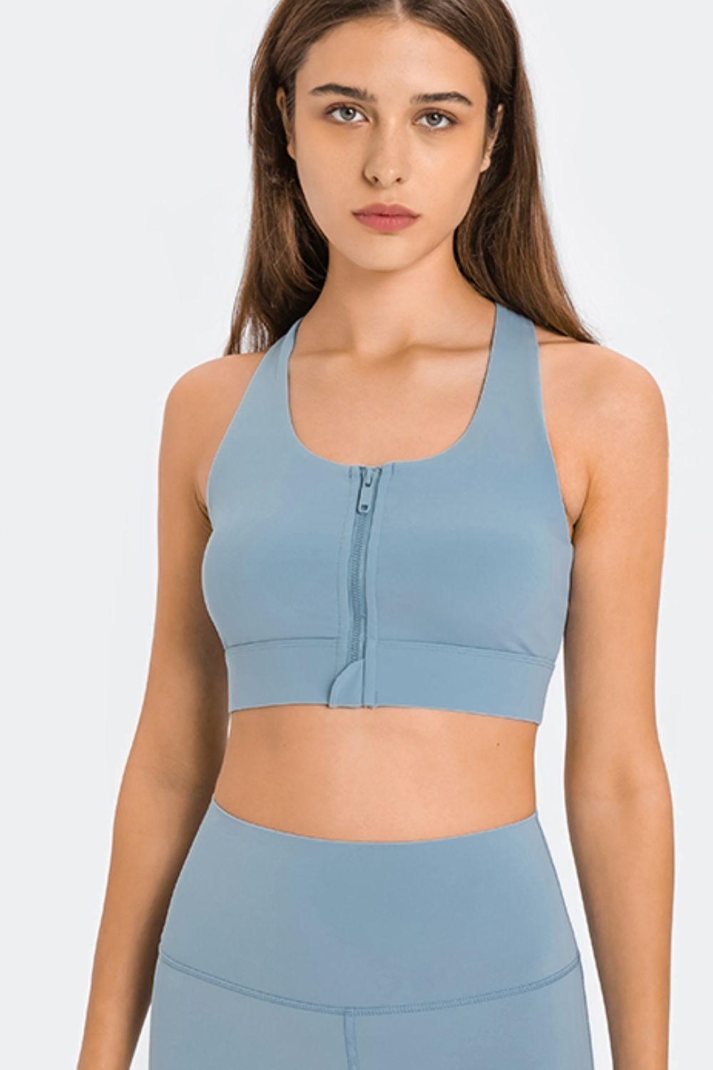 Zip Up Racerback Sports Bra king-general-store-5710.myshopify.com