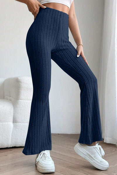 Basic Bae Full Size Ribbed High Waist Flare Pants king-general-store-5710.myshopify.com