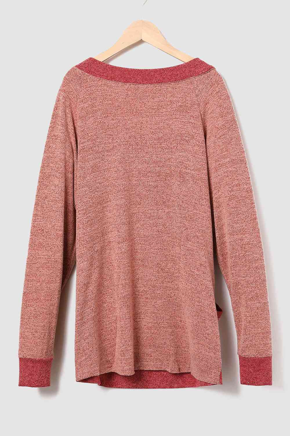 V-Neck Long Sleeve Sweatshirt with Pockets king-general-store-5710.myshopify.com