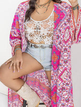 Double Take Plus Size Printed Open Front Longline Cardigan king-general-store-5710.myshopify.com