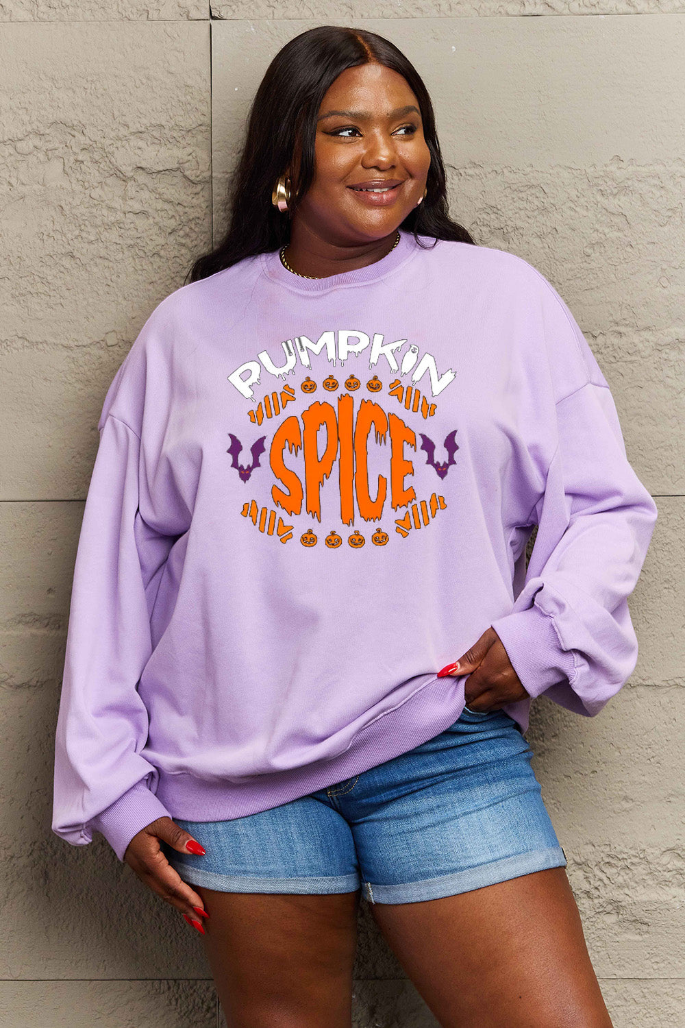 Simply Love Full Size PUMPKIN SPICE Graphic Sweatshirt king-general-store-5710.myshopify.com