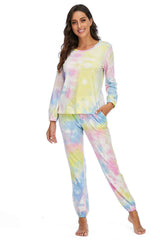 Tie-Dye Top and Drawstring Pants Lounge Set king-general-store-5710.myshopify.com