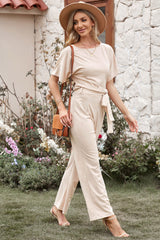 Full Size Tie Waist Straight Leg Jumpsuit king-general-store-5710.myshopify.com