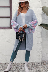 Fringe Sleeve Dropped Shoulder Cardigan king-general-store-5710.myshopify.com