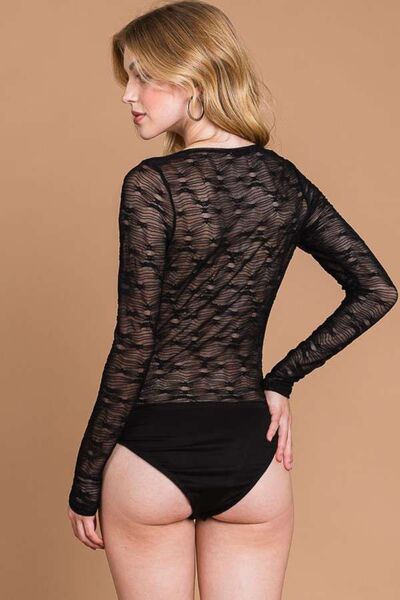 Culture Code Round Neck Mesh Perspective Bodysuit king-general-store-5710.myshopify.com