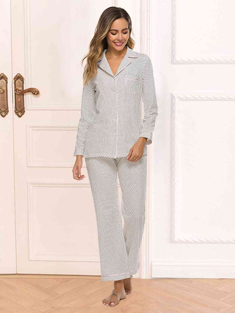 Collared Neck Loungewear Set with Pocket king-general-store-5710.myshopify.com