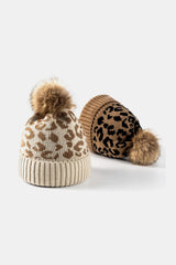 Leopard Pom-Pom Cuffed Beanie king-general-store-5710.myshopify.com