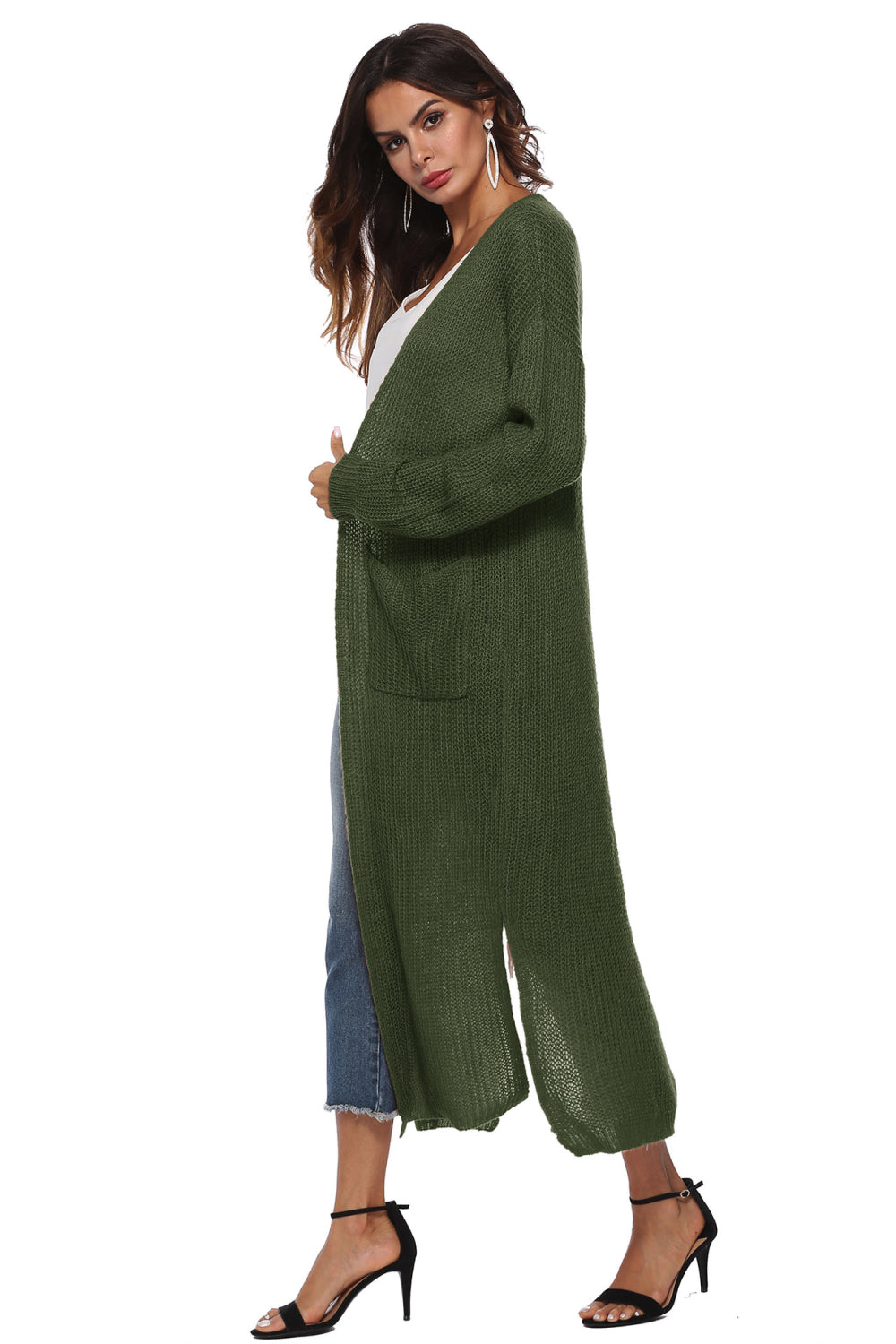 Long Sleeve Open Front Buttoned Cardigan king-general-store-5710.myshopify.com