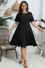 Plus Size Round Neck Openwork Dress king-general-store-5710.myshopify.com