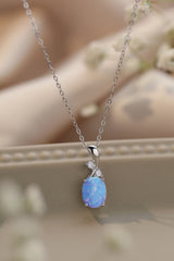 Opal Oval Pendant Chain Necklace king-general-store-5710.myshopify.com