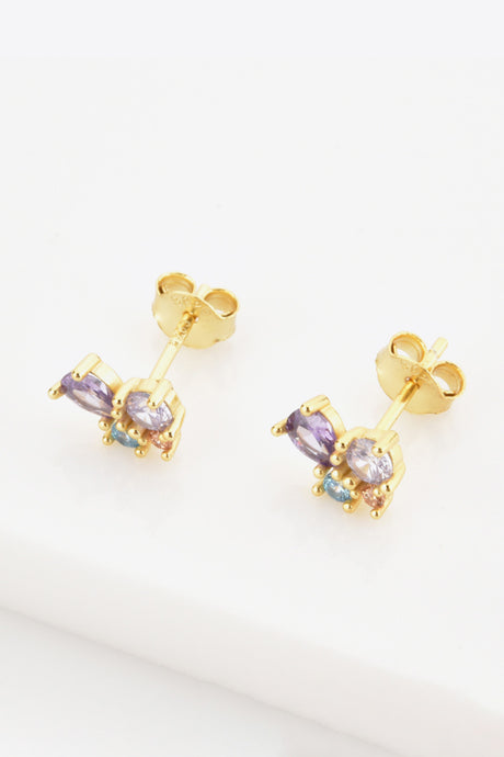 Multicolored Zircon 925 Sterling Silver Stud Earrings king-general-store-5710.myshopify.com