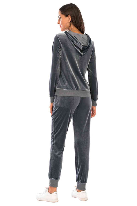 Zip-Up Hooded Jacket and Pants Set king-general-store-5710.myshopify.com