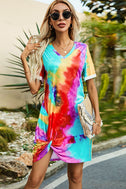 Twisted V-Neck Short Sleeve Dress king-general-store-5710.myshopify.com