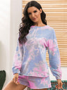 Tie-Dye Long Sleeve Top and Shorts Lounge Set king-general-store-5710.myshopify.com