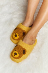 Melody Teddy Bear Print Plush Slide Slippers king-general-store-5710.myshopify.com