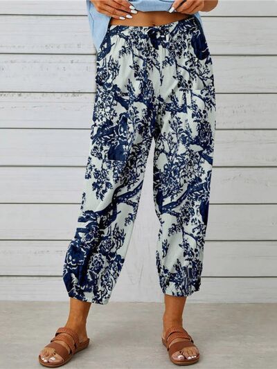 Printed Tied Cropped Pants king-general-store-5710.myshopify.com