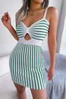 Striped Cutout Spaghetti Strap Knit Dress king-general-store-5710.myshopify.com