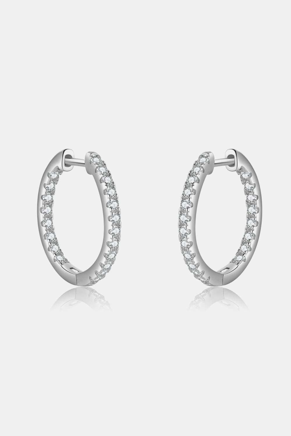 Inlaid Zircon 925 Sterling Silver Huggie Earrings king-general-store-5710.myshopify.com