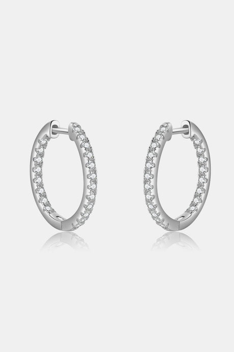 Inlaid Zircon 925 Sterling Silver Huggie Earrings king-general-store-5710.myshopify.com