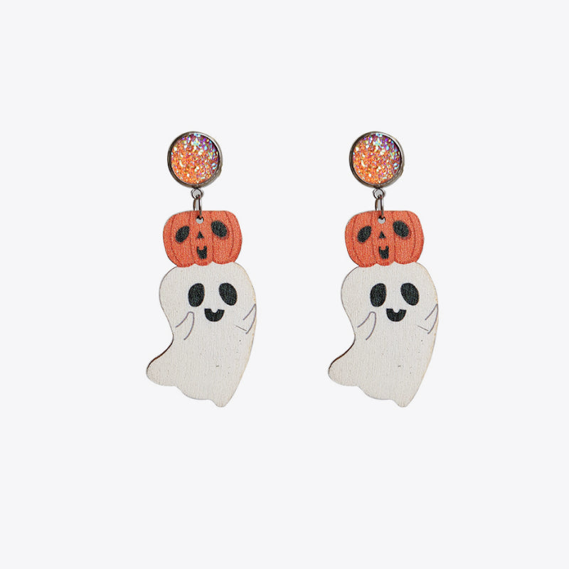 Ghost Shape Wooden Dangle Earrings king-general-store-5710.myshopify.com