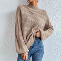 Cable-Knit Mock Neck  Long Sleeve Sweater king-general-store-5710.myshopify.com