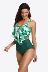 Two-Tone Ruffled Two-Piece Swimsuit king-general-store-5710.myshopify.com