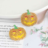 Demon Pumpkin Rhinestone Alloy Earrings king-general-store-5710.myshopify.com