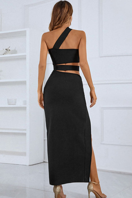 One-Shoulder Cutout Front Split Maxi Dress king-general-store-5710.myshopify.com