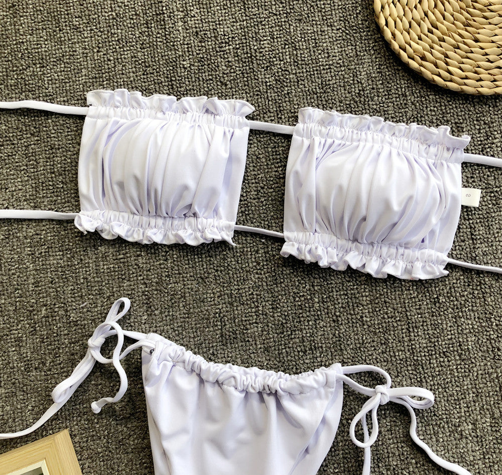 Frill Trim Ruched Bikini Set king-general-store-5710.myshopify.com