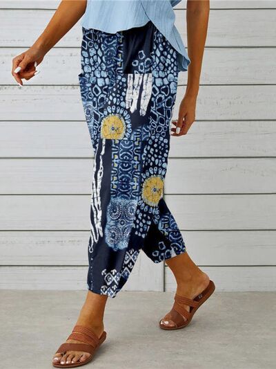 Printed Tied Cropped Pants king-general-store-5710.myshopify.com